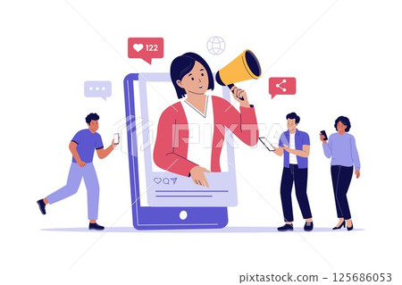 Illustration of Influencer Campaign Illustration of Influencer Campaign 125686053