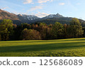 Tranquil Alpine View of Rinnkogel in the Salzkammergut Mountains, Austria 125686089