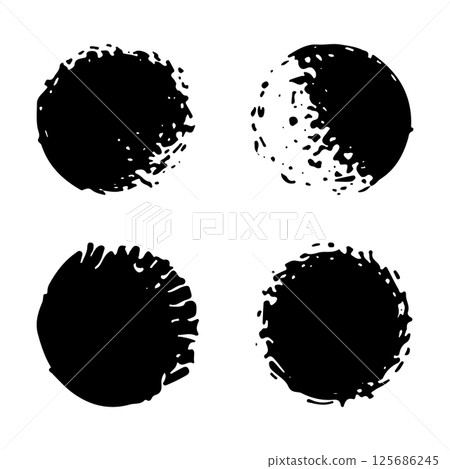 Grunge Ink Circles Pack. A set of expressive grunge circles with textured ink edges. Ideal for distressed effects, print design, and modern visual elements. Grunge Ink Circles Pack. A set of expressive grunge circles with textured ink edges. Ideal for distressed effects, print design, and modern visual elements. 125686245
