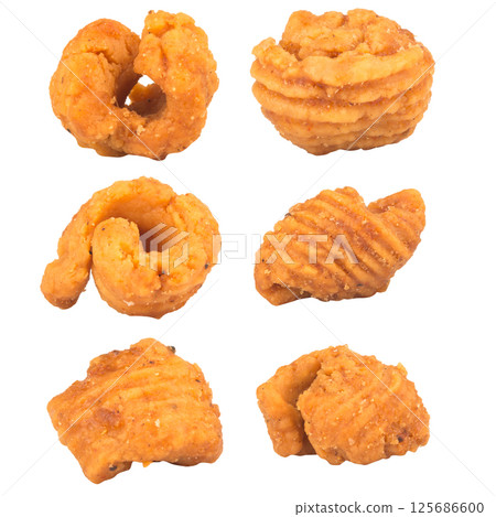 Thai Caramelized Crisps isolated on white background 125686600