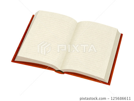 打開的書插圖（有線條） 125686611