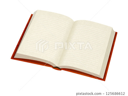 一本打開的書的插圖(帶有白線) 一本打開的書的插圖(帶有白線) 125686612