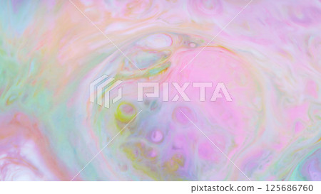 Pastel Abstract Background with Flowing Pink Blue Yellow Green Swirls, Fluid Art 125686760
