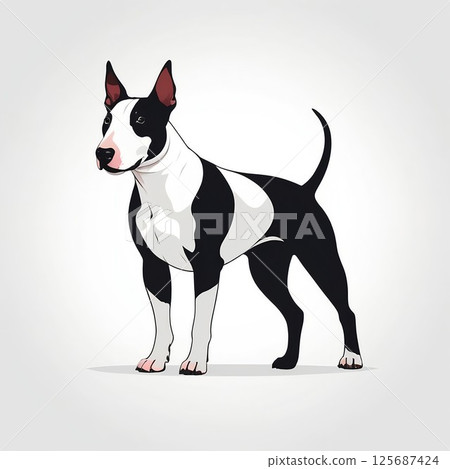 A majestic large dog, the Bull Terrier 125687424