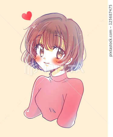 戀愛中的女人微笑 戀愛中的女人微笑 125687475