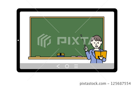 一個女人在網上課的插圖 一個女人在網上課的插圖 125687554