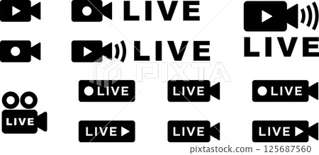Live streaming icon video livestreaming icon 125687560