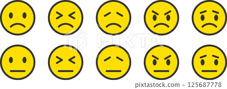 Rating and feedback emoticon icon anxiety 125687778