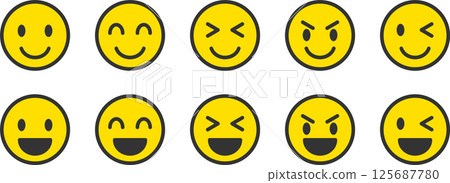 評分和反饋表情符號圖標 評分和反饋表情符號圖標 125687780