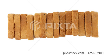 mini toast isolated on white 125687909