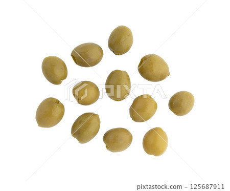 green olives isolated on white green olives isolated on white 125687911