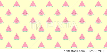 Cut watermelon pattern background yellow Cut watermelon pattern background yellow 125687916