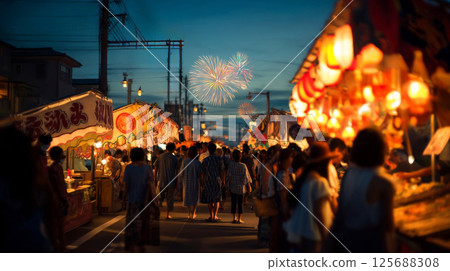 Fireworks festival stalls Fireworks festival stalls 125688308