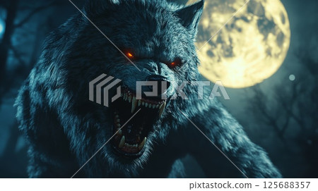 Werewolf with a wide open mouth 125688357