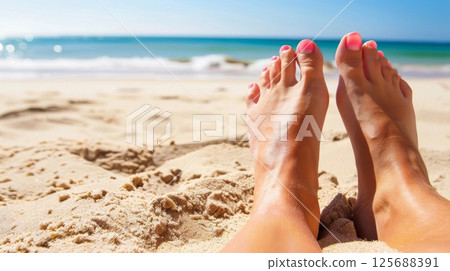 People relaxing on the beach People relaxing on the beach 125688391