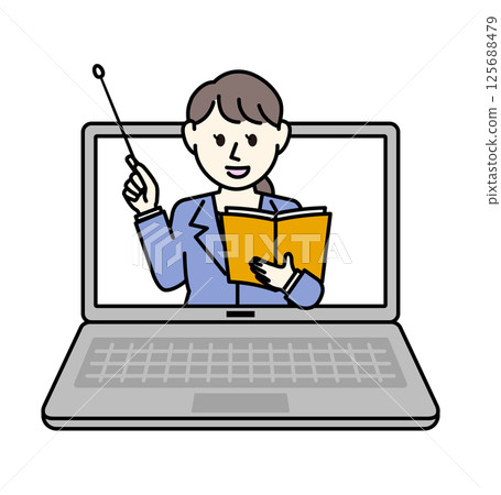 Woman explaining online 125688479