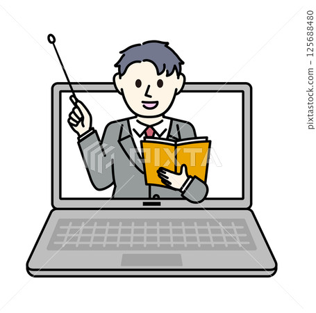 Businessman explaining online Businessman explaining online 125688480