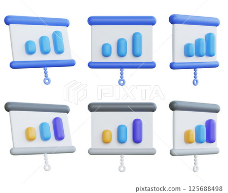 Business Chart and Graph for Presentation 3D Icon Business Chart and Graph for Presentation 3D Icon 125688498