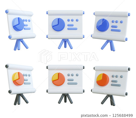 Business Chart and Graph for Presentation 3D Icon 125688499