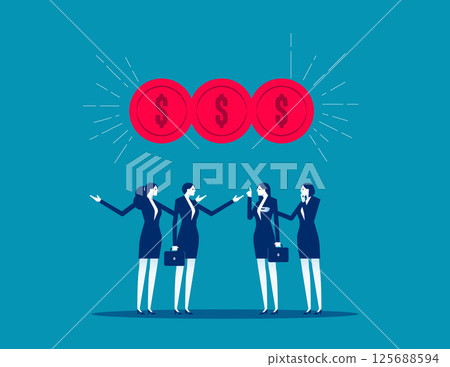 A few business person  getting together to talk about money, Business marketing or business experience sharing 125688594