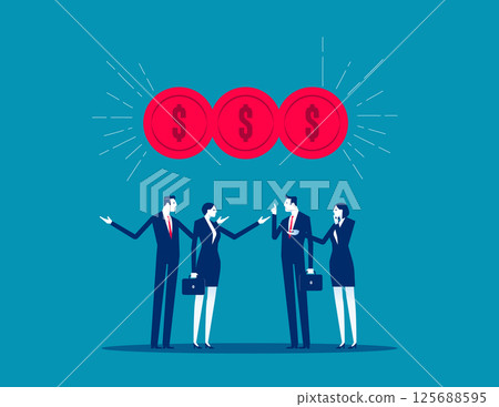 A few business person  getting together to talk about money, Business marketing or business experience sharing 125688595