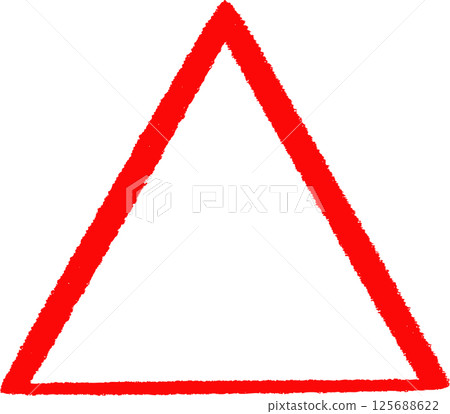 手繪簡單的紅色三角形圖圖標 手繪簡單的紅色三角形圖圖標 125688622