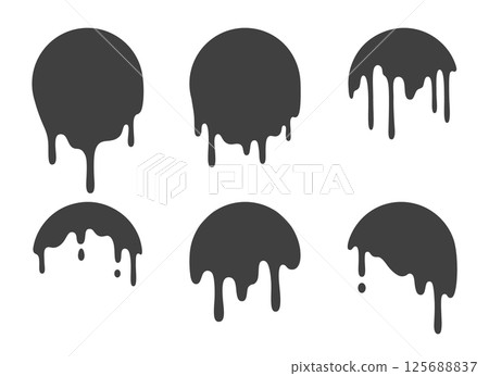 Icon of molten circle with drip collection 125688837