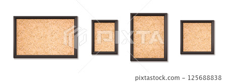Cork board texture in various wooden frames 125688838
