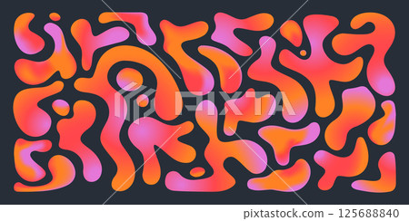 Vibrant funky liquid shapes with colorful gradient Vibrant funky liquid shapes with colorful gradient 125688840