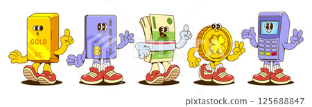 Money retro character set 125688847