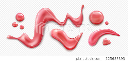 Strawberry jam sauce or syrup splashes and drops Strawberry jam sauce or syrup splashes and drops 125688893