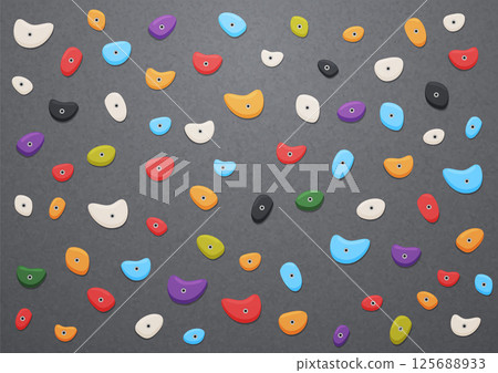 Colorful bouldering wall illustration background material for sport climbing hold practice gym vector Colorful bouldering wall illustration background material for sport climbing hold practice gym vector 125688933