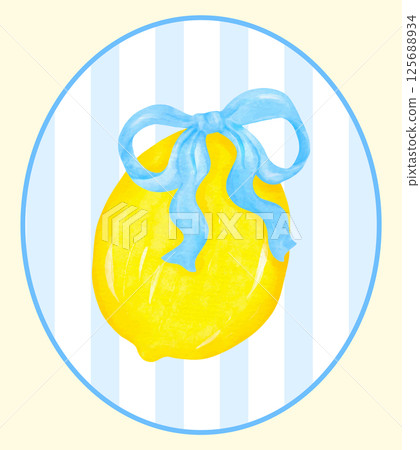 Coquette Lemon with Blue Ribbon Bow Watercolor in Preppy oval frame, Girly Summer Vintage wall art printable Coquette Lemon with Blue Ribbon Bow Watercolor in Preppy oval frame, Girly Summer Vintage wall art printable 125688934