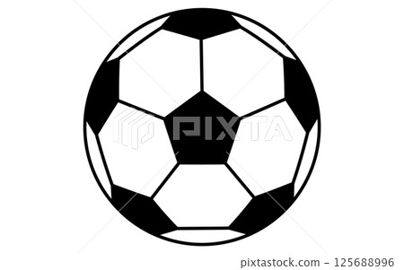Soccer ball simple line icon, isometric illustration 125688996