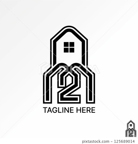 Logo design graphic concept creative premium vector stock image top sell initial M2 N2N N2M font line roof house home consulting architect real estate Logo design graphic concept creative premium vector stock image top sell initial M2 N2N N2M font line roof house home consulting architect real estate 125689014
