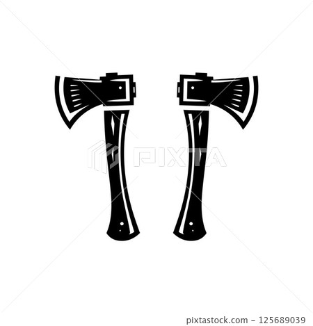 Two txe silhouette icon vector art design isolated on a white background 125689039