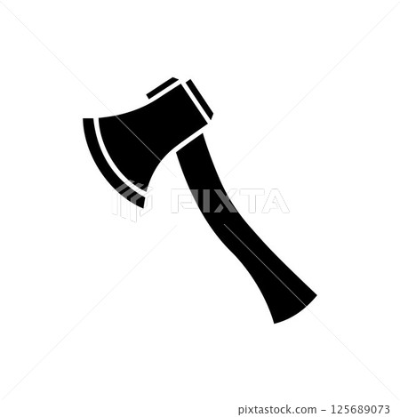 Axe silhouette icon vector art design isolated on a white background 125689073