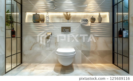 White Harmony Photography: Toilet Interior in Light Shades 125689116
