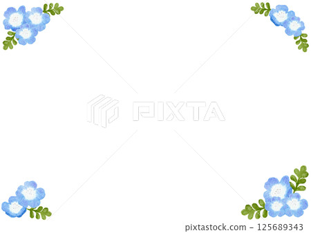 Gentle watercolor nemophila frame illustration Gentle watercolor nemophila frame illustration 125689343