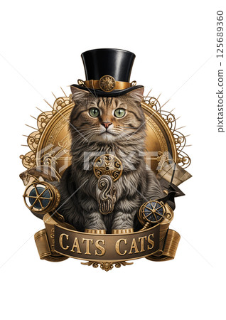Steampunk cat 125689360