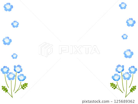 Gentle watercolor nemophila frame illustration Gentle watercolor nemophila frame illustration 125689362