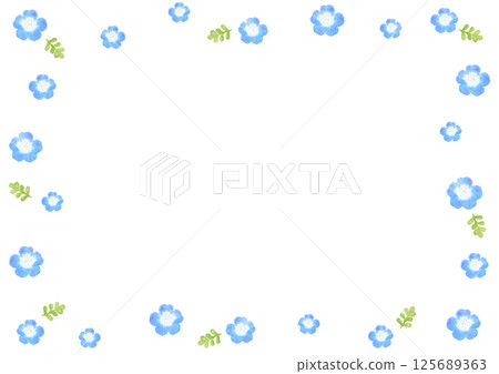 柔和的水彩粉蝶花框架插圖 柔和的水彩粉蝶花框架插圖 125689363