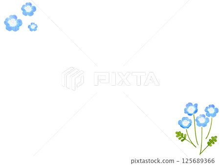 柔和的水彩粉蝶花框架插圖 125689366