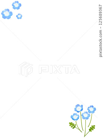 柔和的水彩粉蝶花框架插圖 125689367