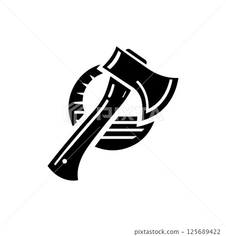 Axe silhouette icon vector art design isolated on a white background 125689422