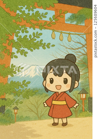 富士山與鳥居－16種描繪日本四季美景的風格 125689604