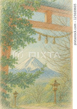 富士山與鳥居－16種描繪日本四季美景的風格 125689605