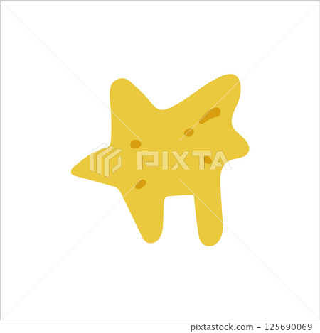 Cartoon Yellow Abstract Star Shape 125690069