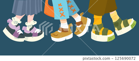 Cartoon Stylish Shoes and Socks 125690072