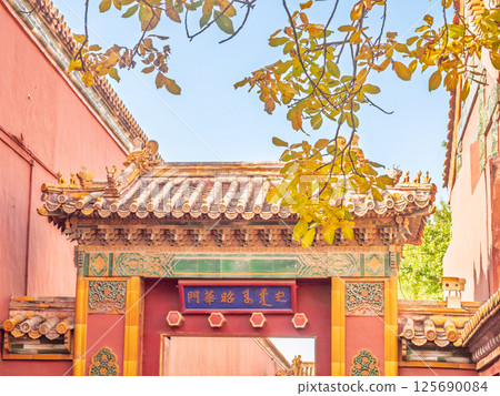 藍天白雲下的北京古建築 藍天白雲下的北京古建築 125690084